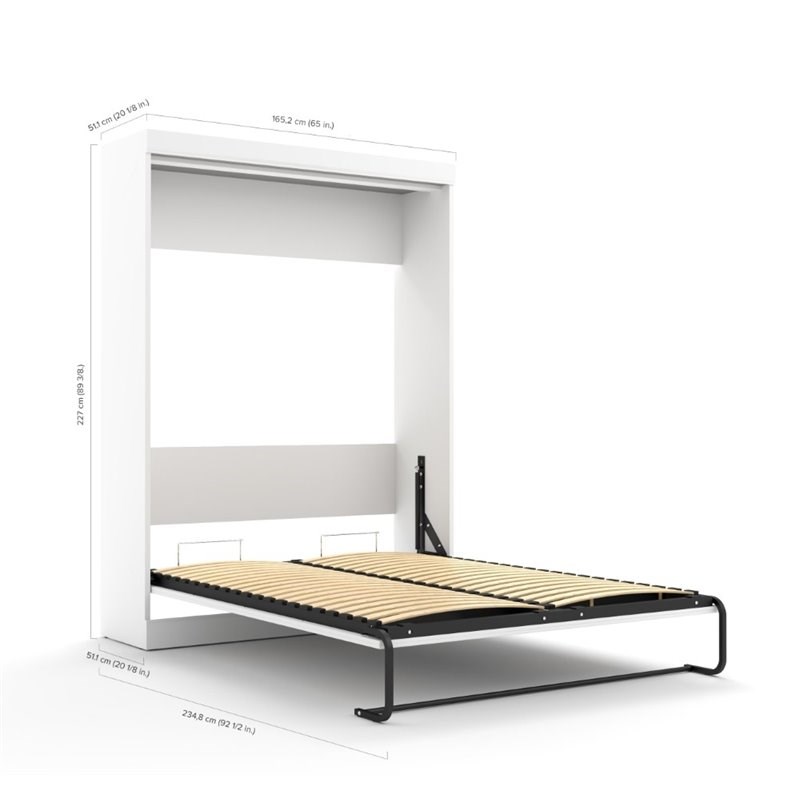 Bestar Edge Queen Wall Bed with Storage in White