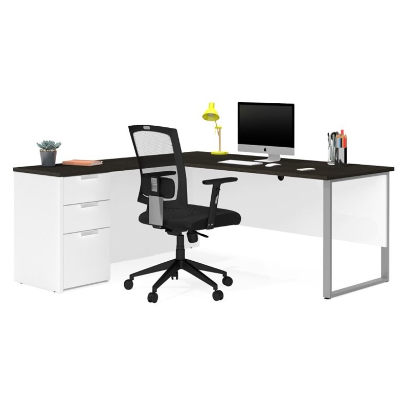 Bestar Pro Concept Plus L Desk With, How Deep Should Your Desk Be