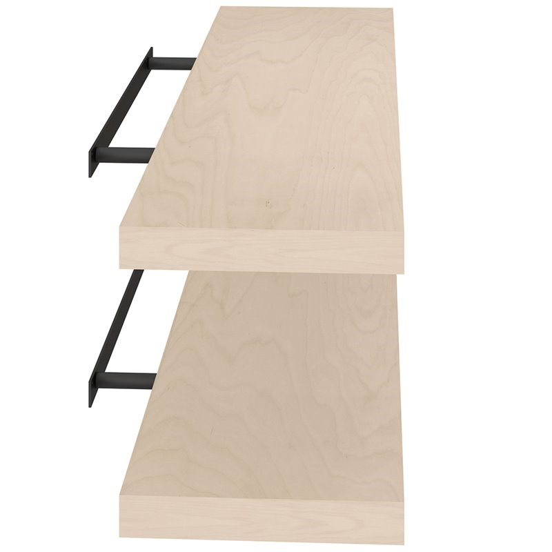 Bestar 48" Lightweight Floating Wall Shelf in Natural (Set of 2