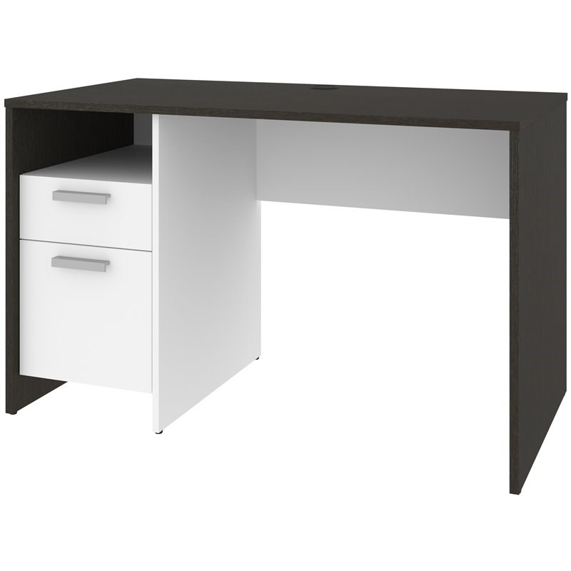 Bestar Solay Drawer 48" Wooden Desk in Deep Gray and | Homesquare