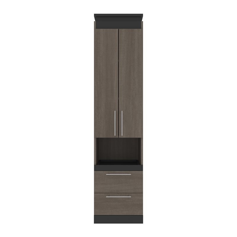 Bestar Orion 20" Storage with PullOut Shelf in Bark Gray and
