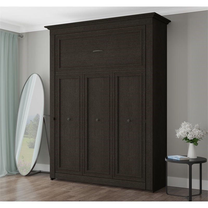 Bestar Versatile 70" Queen Murphy Bed In Deep Gray | Homesquare