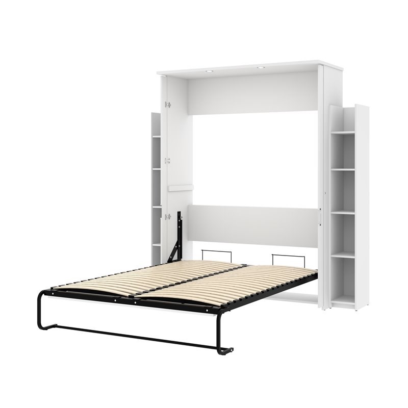 Bestar Lumina 86 Queen Murphy Bed And, Bestar Lumina 2 Piece Queen Wall Bed With Desk And Storage Unit