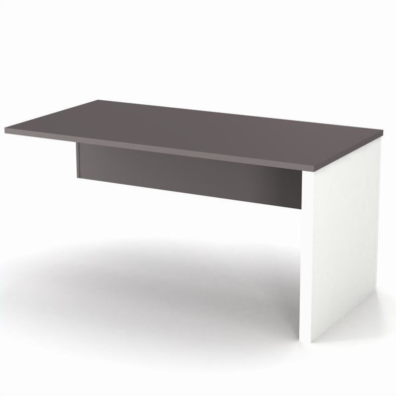 Bestar Connexion Return Table for Computer Desk Set in Slate and Sandstone
