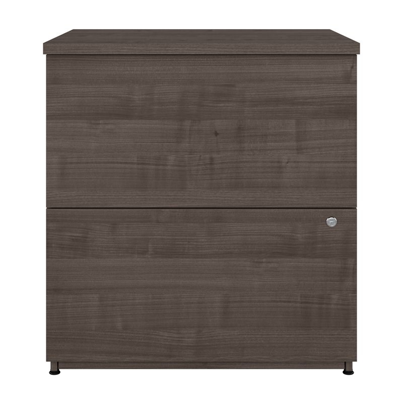 Bestar Logan 2-Drawer Engineered Wood Lateral File Cabinet in Medium Gray Maple