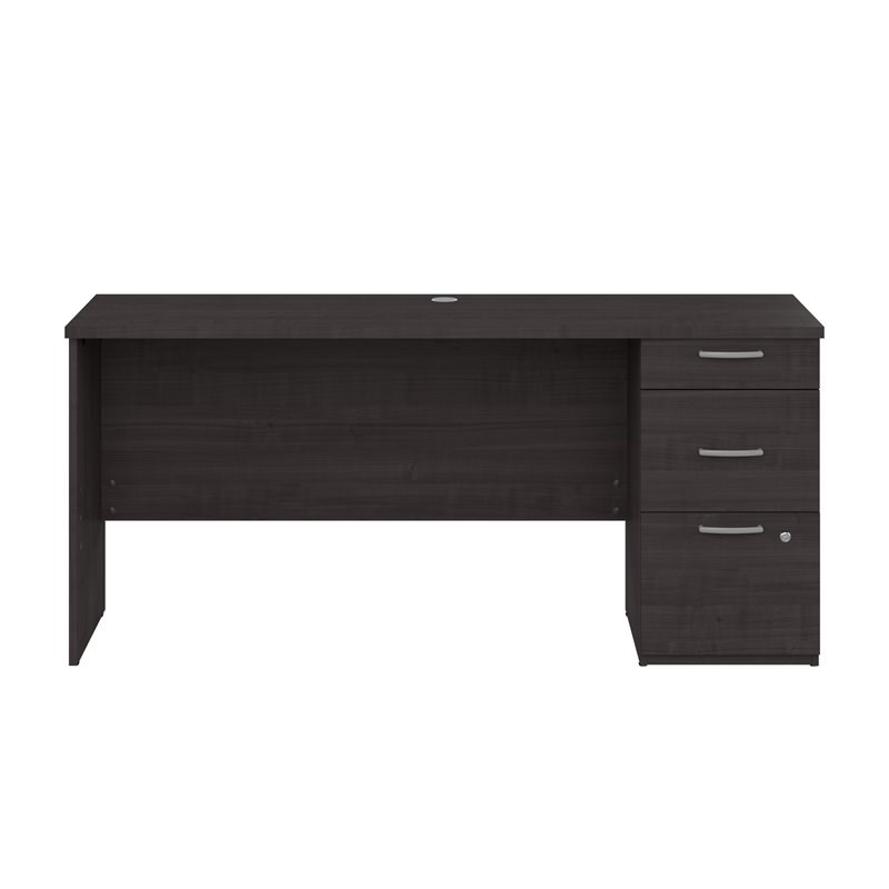 Bestar Logan Contemporary Engineered Wood Computer Desk in Charcoal Maple