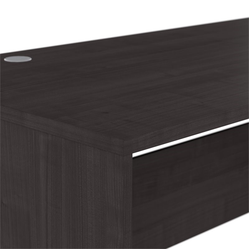 Bestar Ridgeley Contemporary Engineered Wood Desk Shell in Charcoal Maple