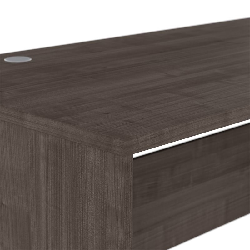 Bestar Ridgeley Contemporary Engineered Wood Desk Shell in Medium Gray Maple