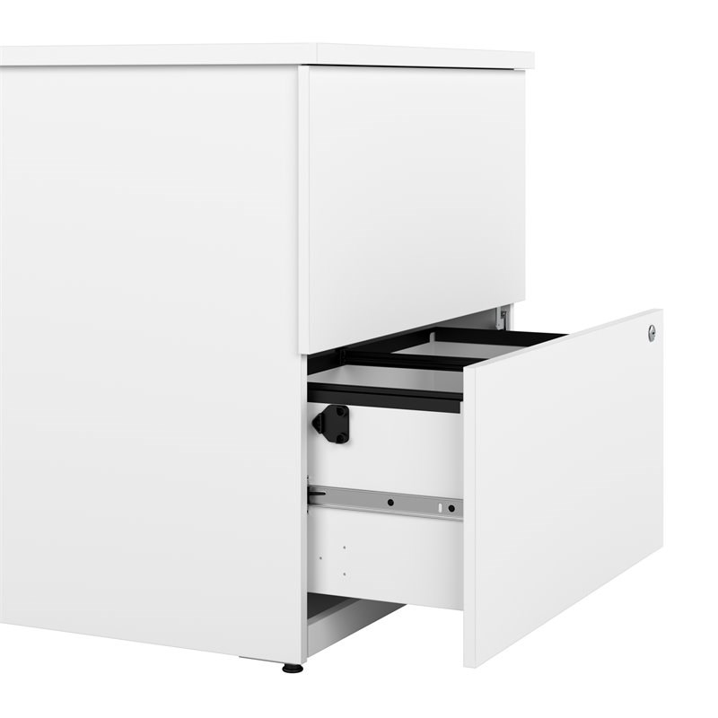 Bestar Logan 2-Drawer Engineered Wood Lateral File Cabinet in Pure White