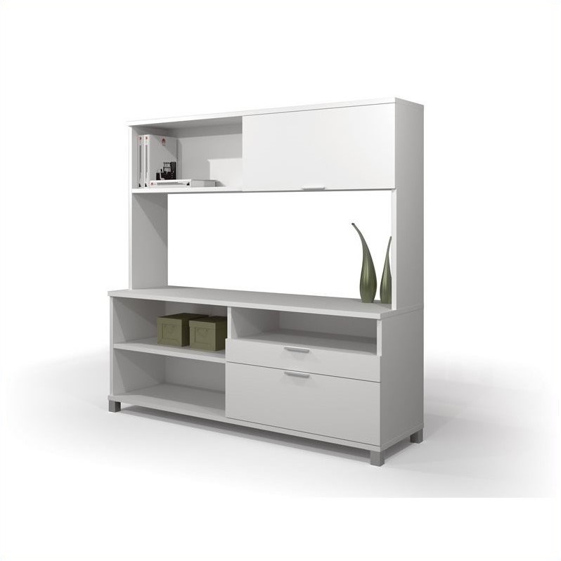 Bestar Pro-Linea  Hutch with Doors in White