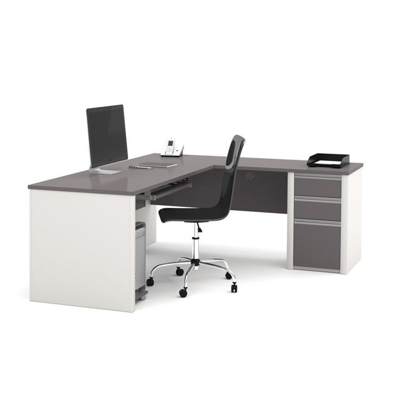 Bestar Connexion L-Shaped Desk in Sandstone