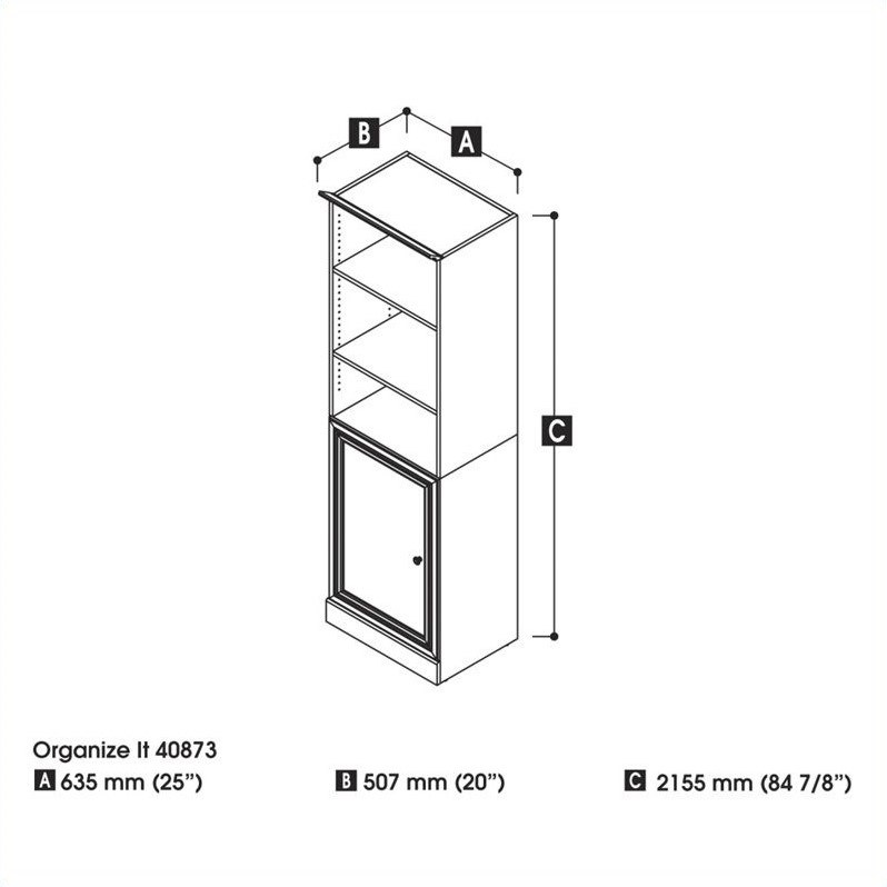 Bestar Versatile 25'' Storage Unit with Door in White