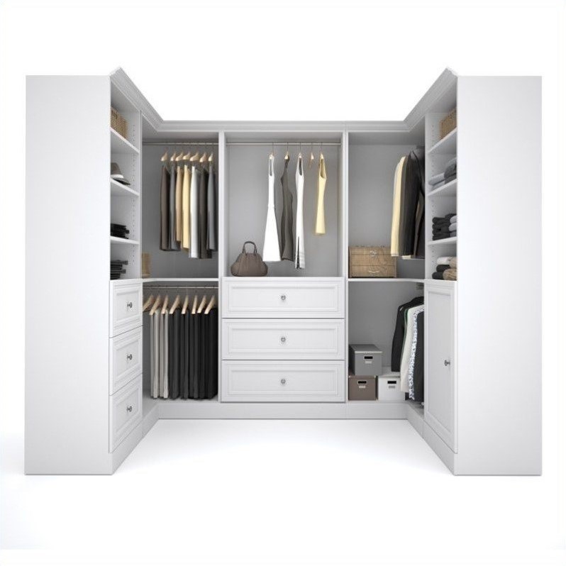 Bestar Versatile 108'' 5 Piece 2-Corner Storage Unit in White