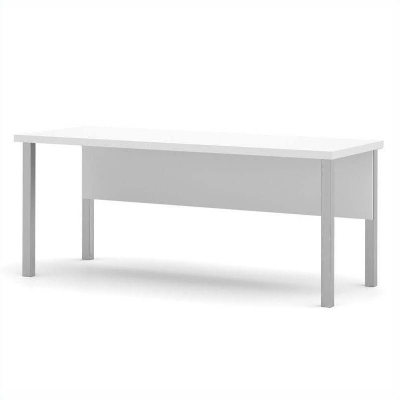 Bestar Pro-Linea Table with Metal Legs in White
