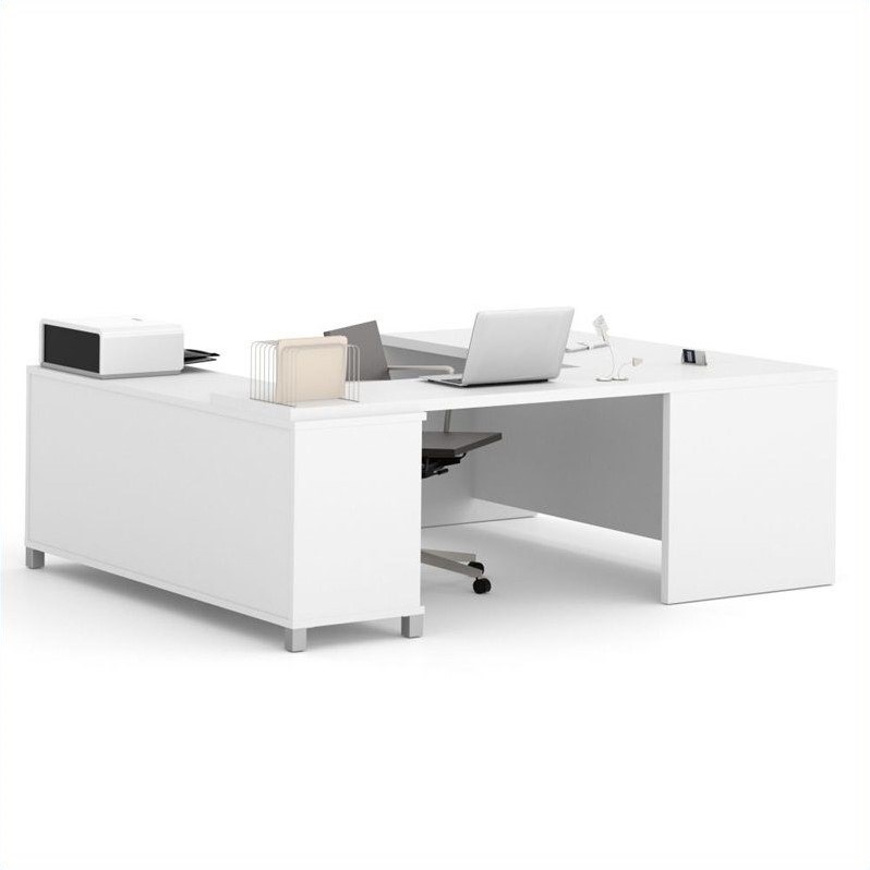 Bestar Pro-Linea U-Desk in White