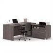 Bestar Pro-Linea L Shape Desk in Bark Grey