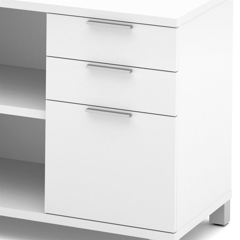 Bestar Pro Linea Credenza with Three Drawers in White