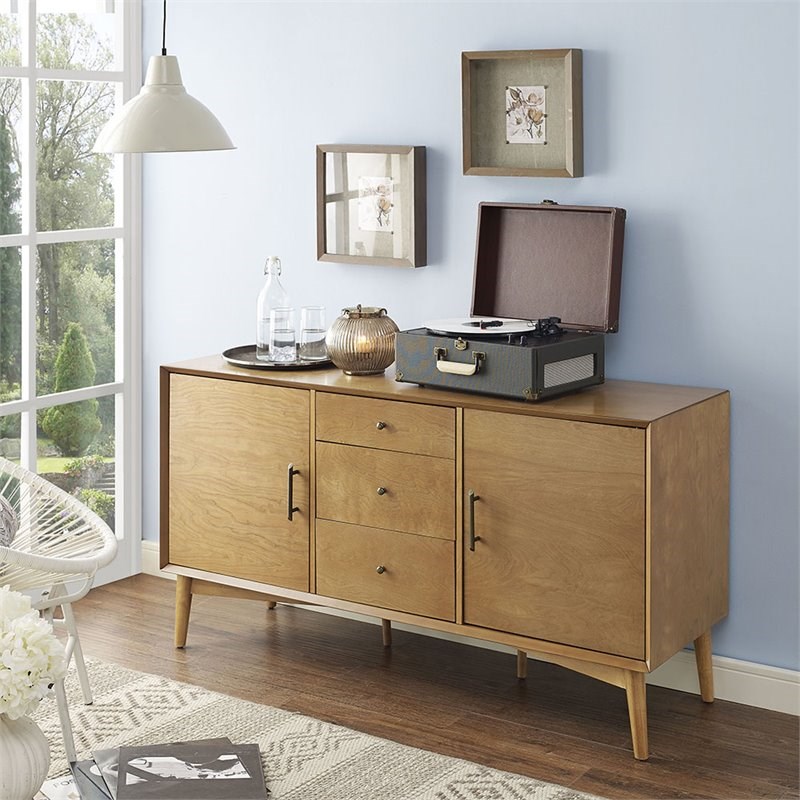 Crosley Landon 3 Drawer Sideboard in Acorn | Homesquare