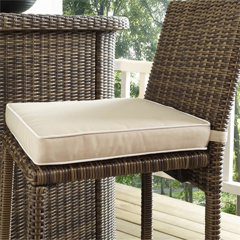 Crosley Bradenton 3 Piece Wicker Patio Bar Set In Brown And Sand