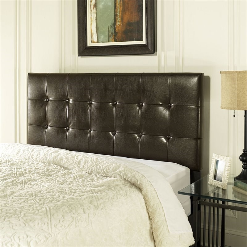 crosley andover faux leather tufted king california king headboard in