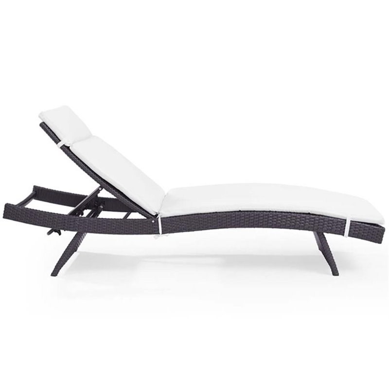 Crosley Biscayne Patio Chaise Lounge in Brown and White