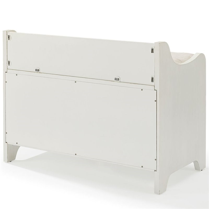 Crosley Fremont Storage Entryway Bench in Distressed White