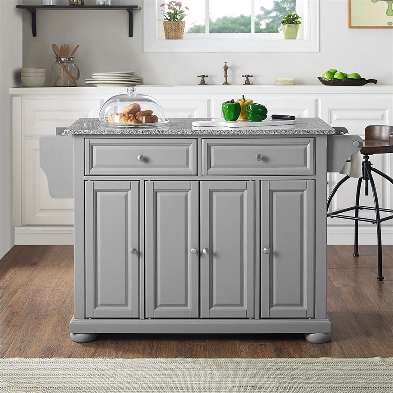 Crosley Alexandria Gray Granite Top Kitchen Island In Vintage Gray   1909611 15 L 