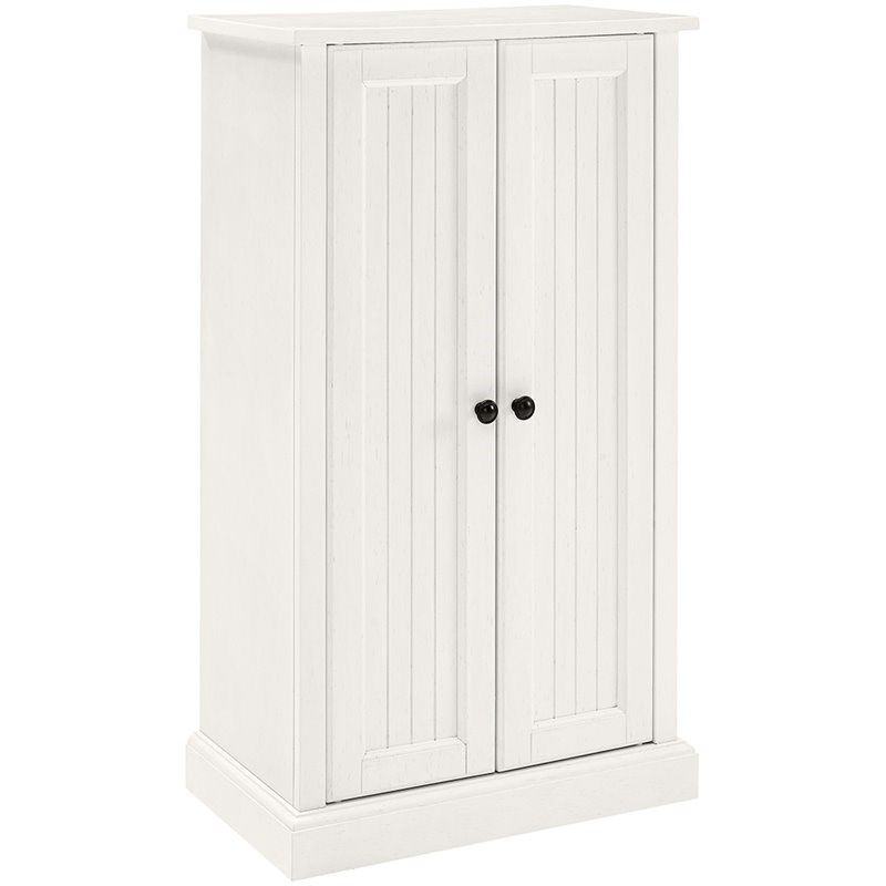 Crosley Seaside 2 Door Accent Cabinet in Distressed White