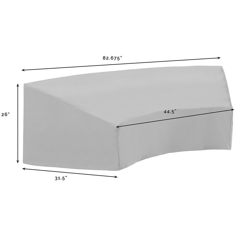 Crosley Catalina 4 Piece Patio Curved Sectional Sofa Cover Set in Tan