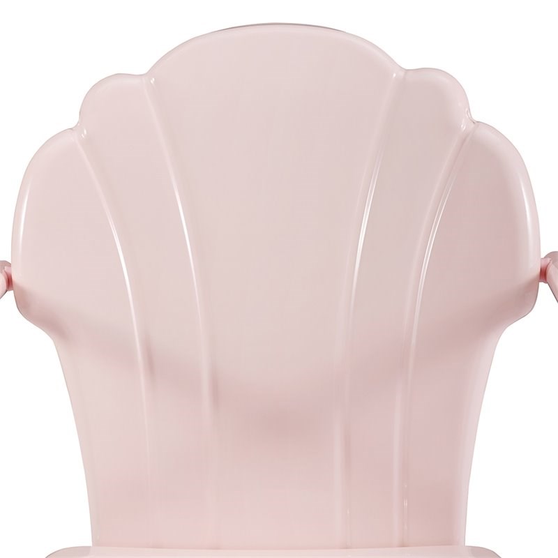 Crosley Tulip Metal Patio Chair in Pink (Set of 2)