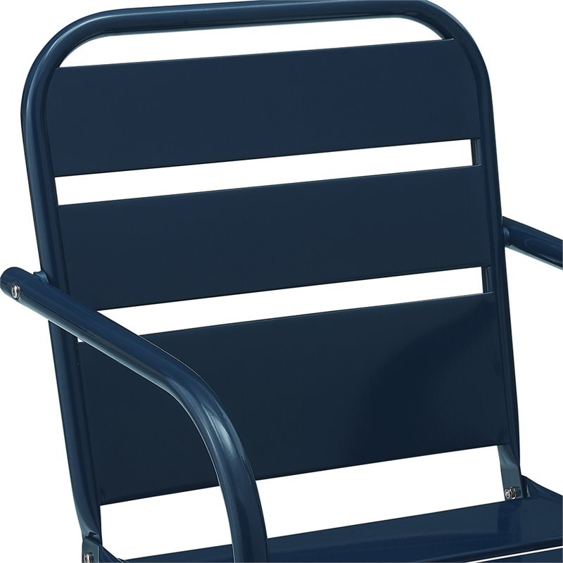 Crosley Brighton Metal Patio Chair in Navy (Set of 2)