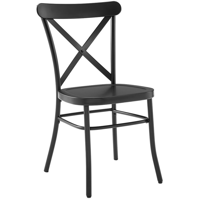 crosley camille metal x back dining side chair in matte