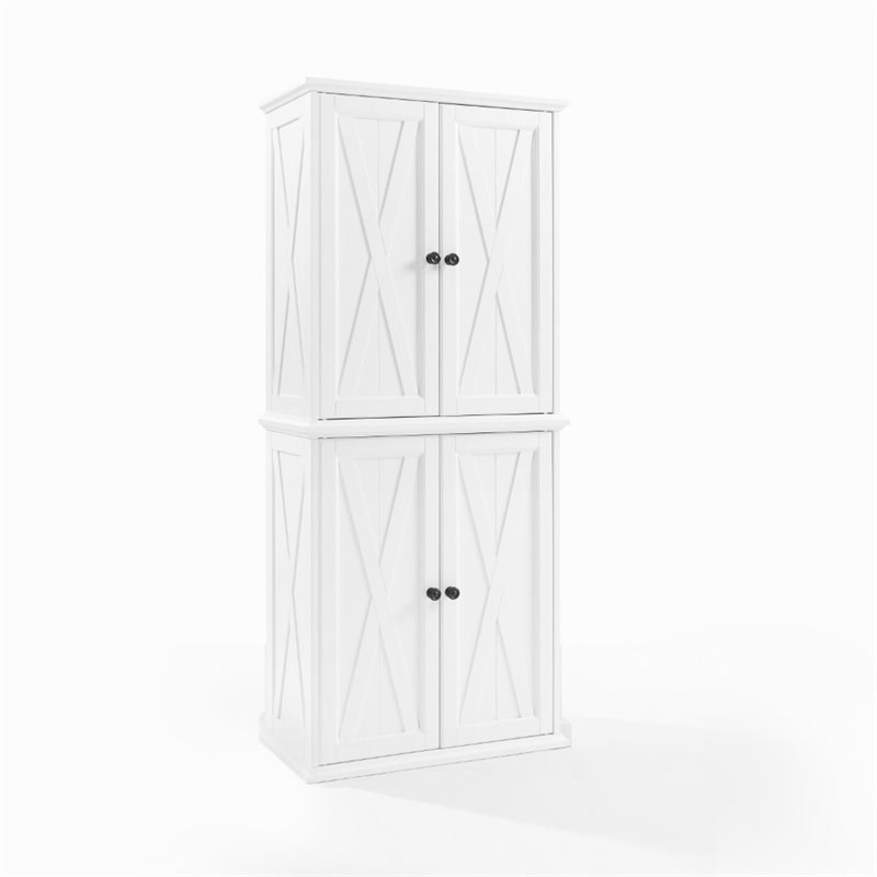 Crosley Clifton 4 Door Pantry in Distressed White