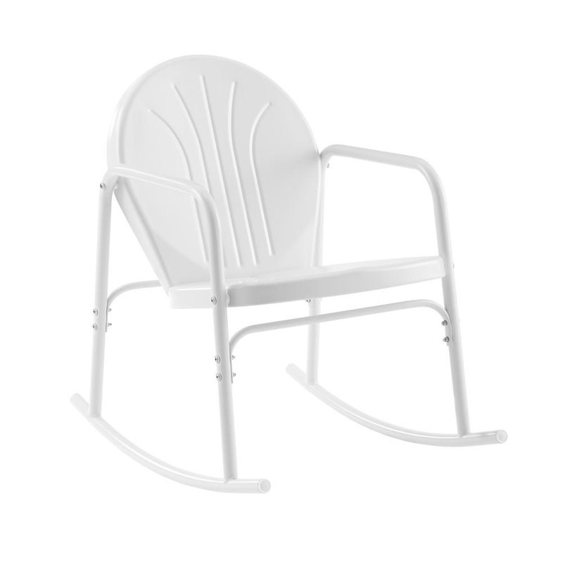Crosley Griffith Metal Rocking Chair in White Gloss (Set of 2)
