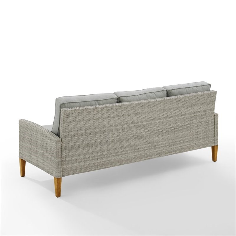 Crosley Capella Outdoor Wicker Sofa in Gray Homesquare