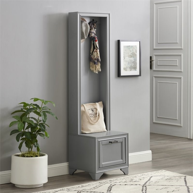 Crosley Tara Hall Tree in Distressed Gray Homesquare