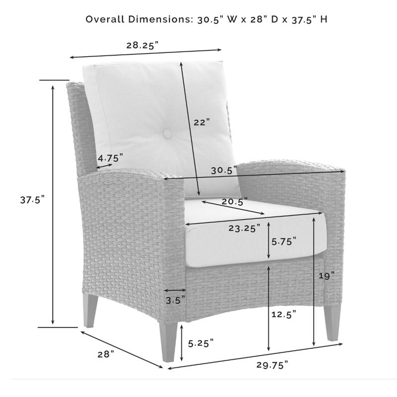 wicker chair dimensions