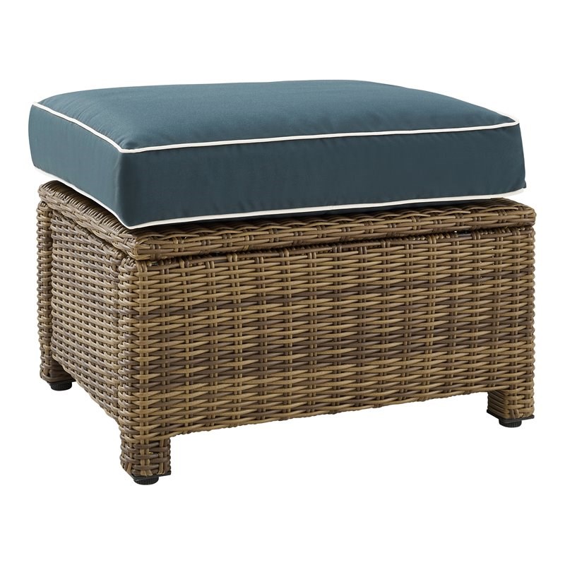 cambridge brown wicker ottoman