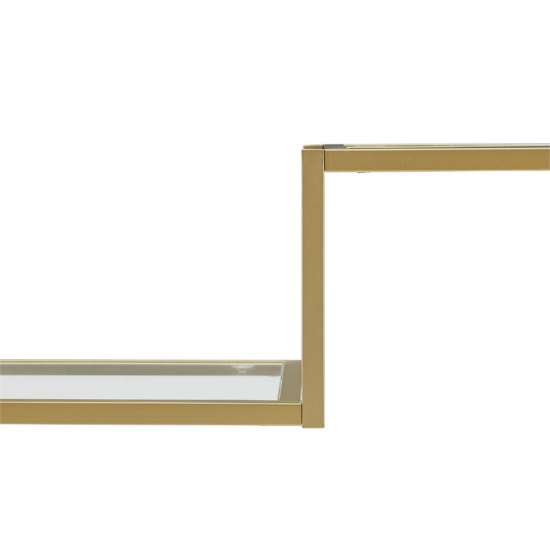 Crosley Furniture Sloane Art Deco Glass Metal Etagere in Gold
