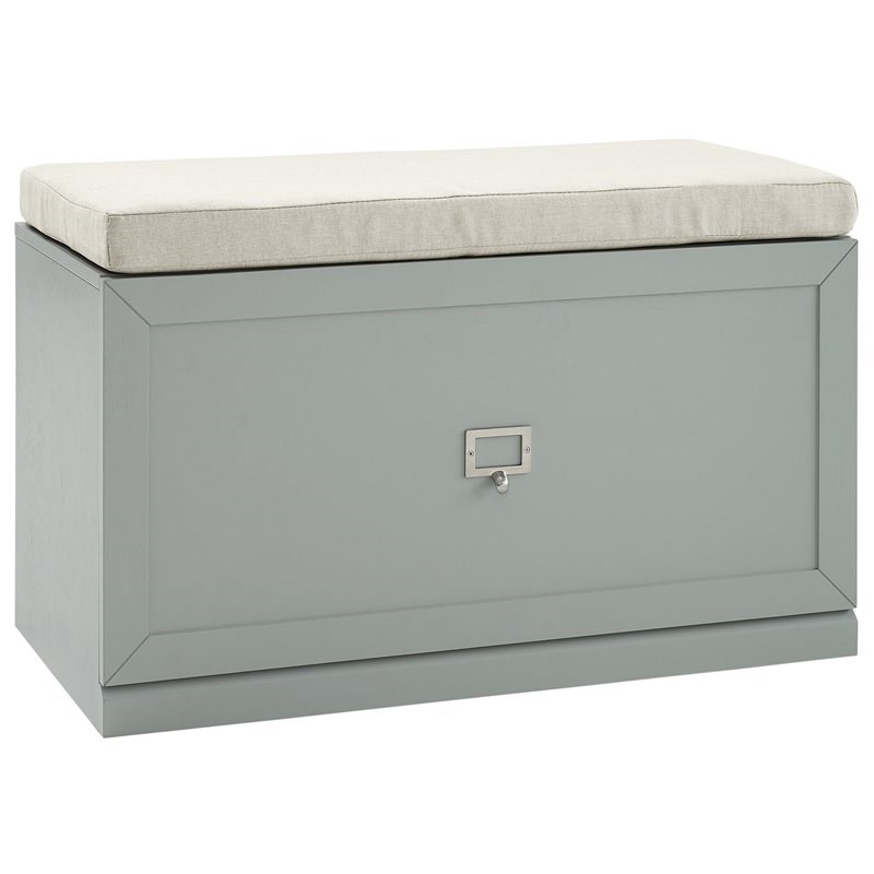 Crosley Furniture Harper Modern Wooden Entryway Bench in Gray and Creme