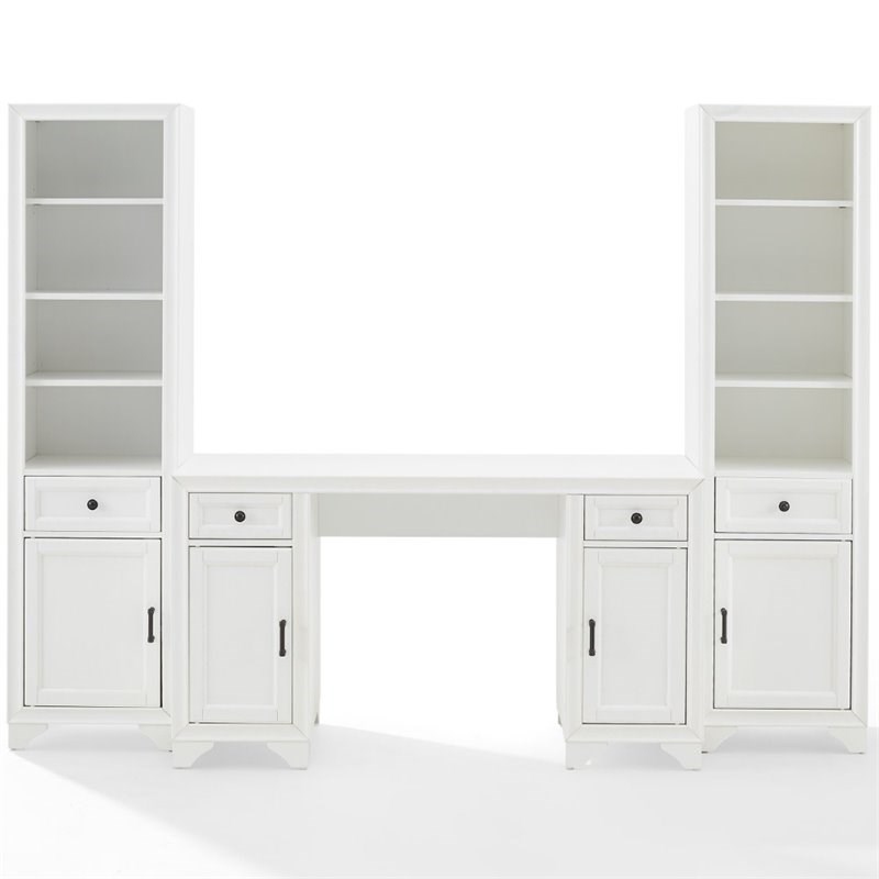 white desk and bookcase set