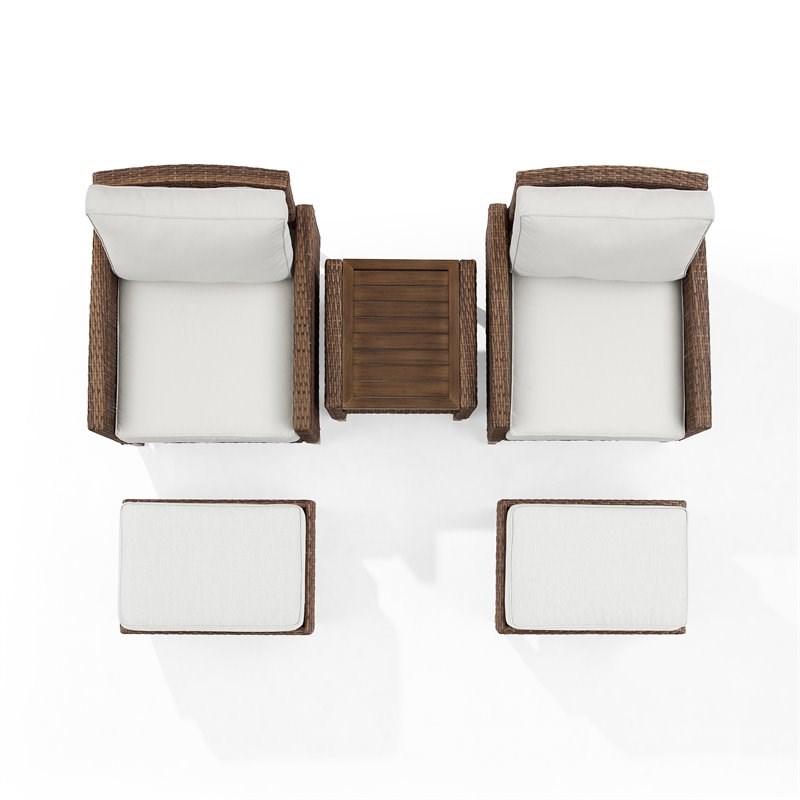 Crosley Furniture Capella 5-piece Modern Wicker Outdoor Chair Set in Brown