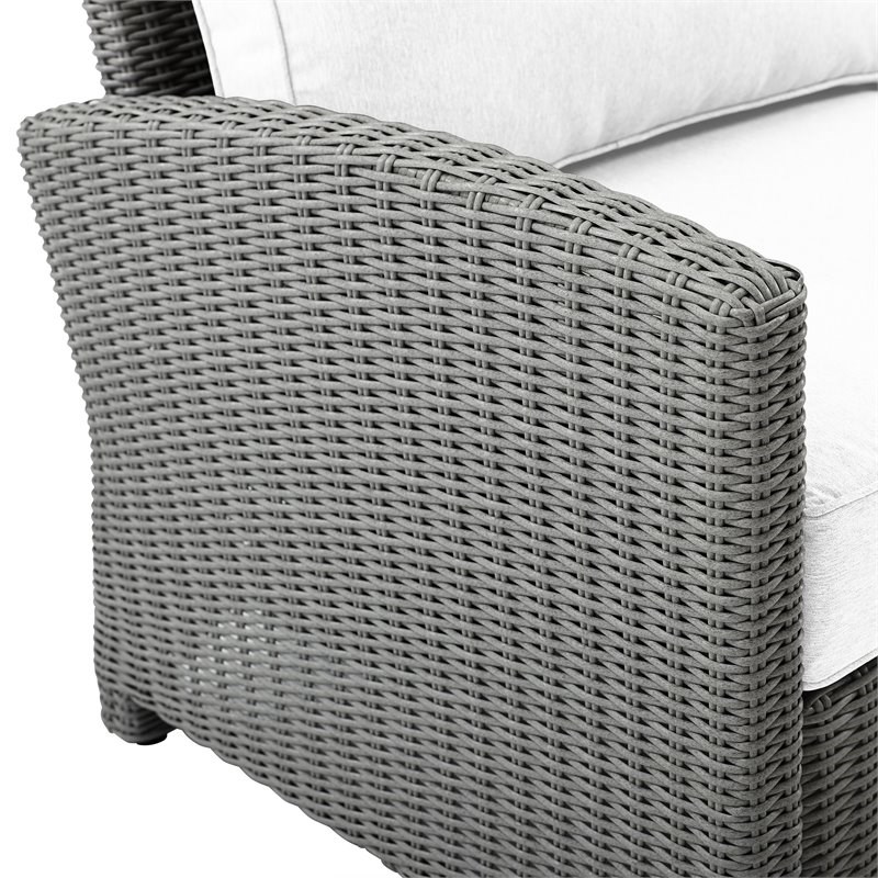 Crosley Furniture Bradenton 5-piece Wicker Outdoor Sofa Set in White/Gray