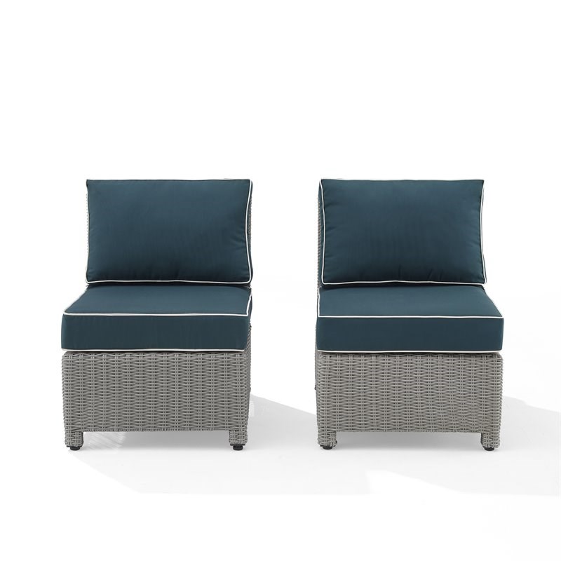 Crosley Furniture Bradenton 2-piece Traditional Wicker Outdoor Chair Set - Gray