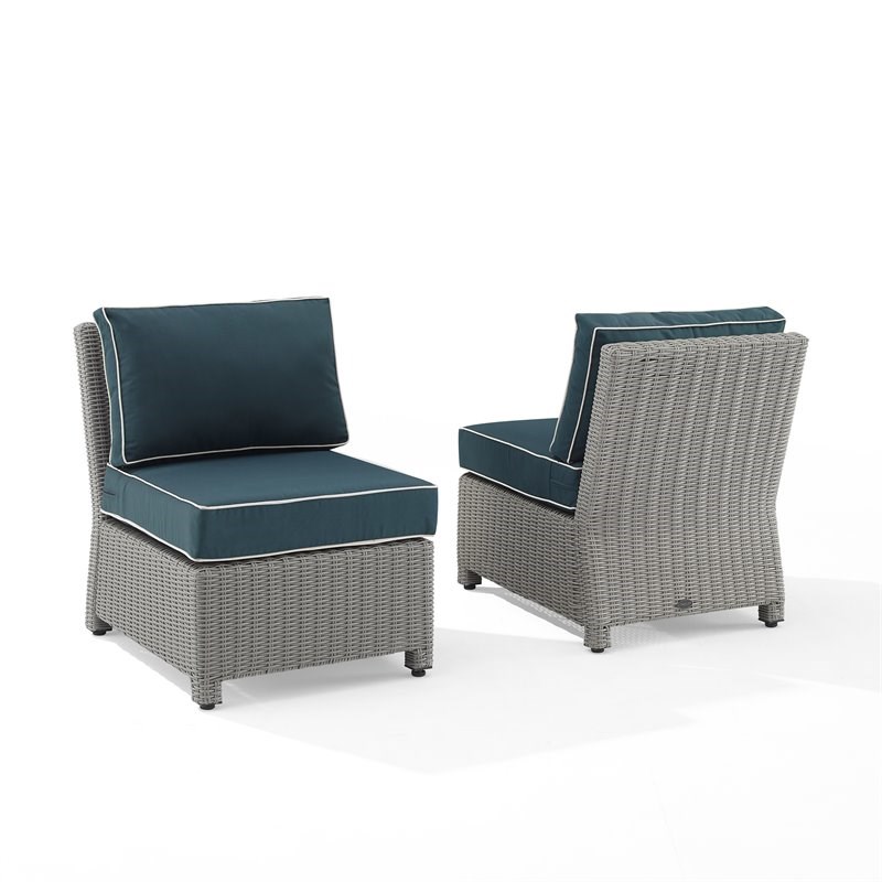 Crosley Furniture Bradenton 2-piece Traditional Wicker Outdoor Chair Set - Gray