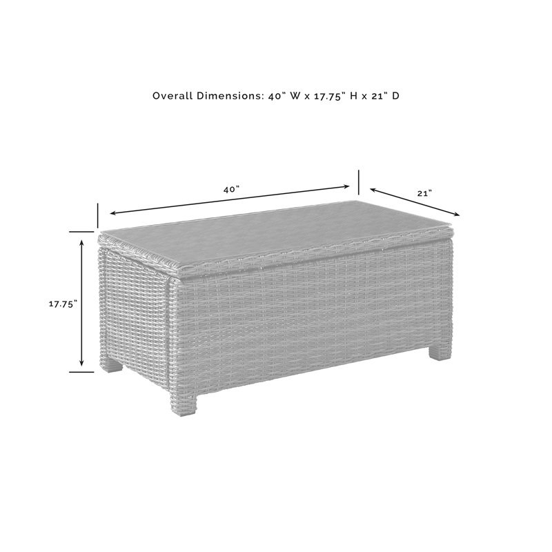 Crosley Furniture Bradenton 4-PC Wicker Outdoor Conversation Set in Navy/Gray