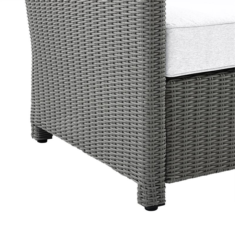 Crosley Furniture Bradenton Wicker Outdoor Armchairs in White/Gray (Set of 2)