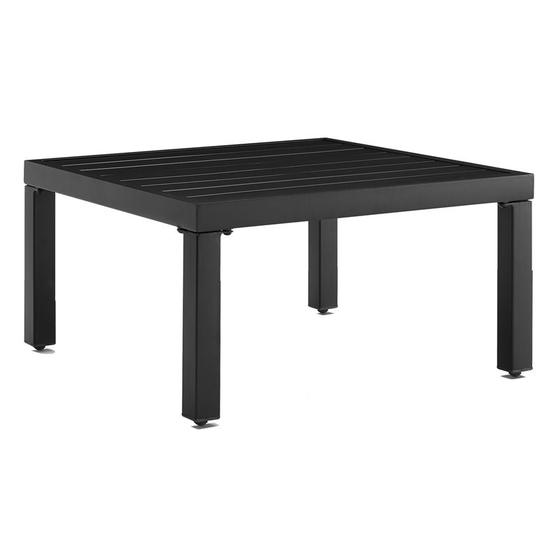 Crosley Furniture Piermont Modern Metal Outdoor Sectional Side Table in Black