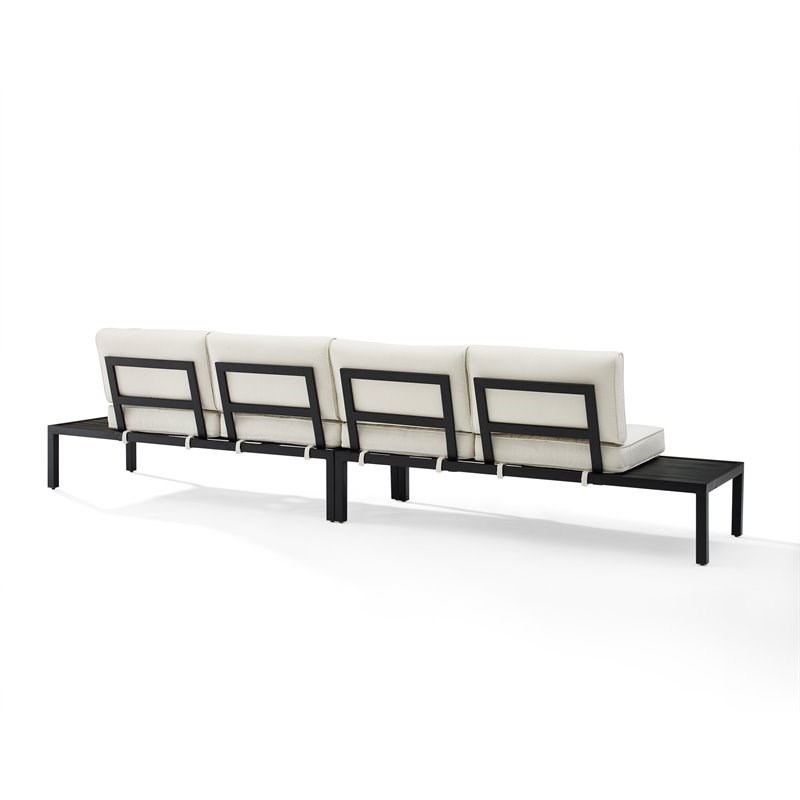 Crosley Furniture Piermont 2-piece Metal Outdoor Sectional Set in Black