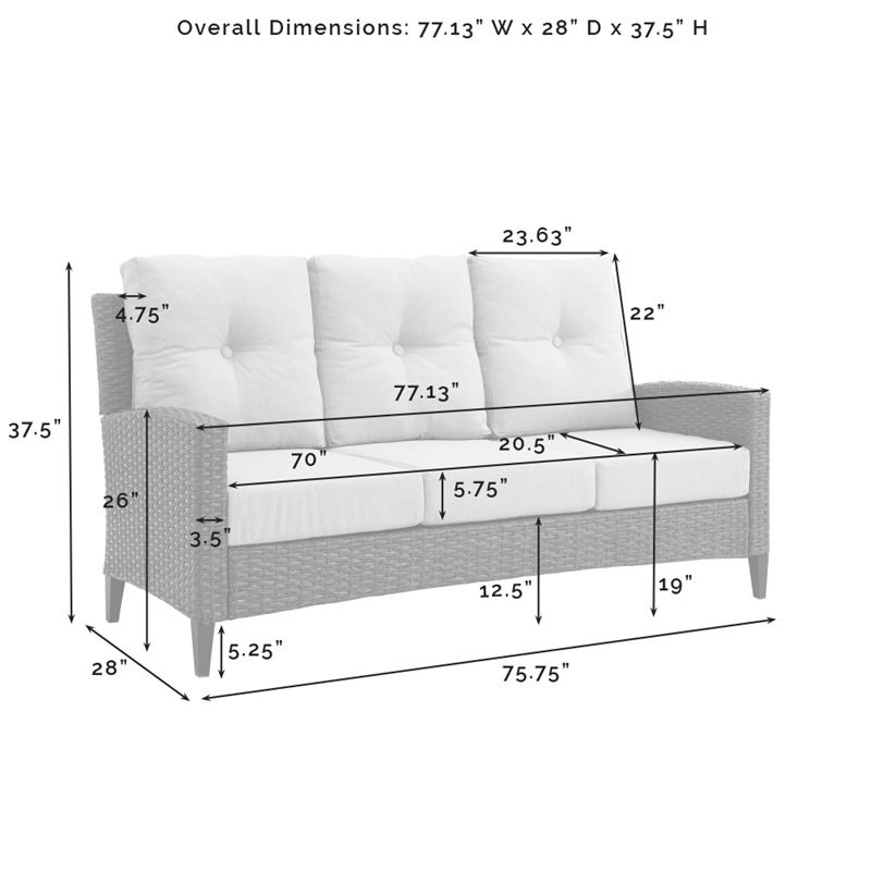 Crosley Furniture Rockport 5-piece Wicker Outdoor High Back Sofa Set in Brown